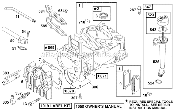 Page A Diagram and Parts List for 12C700SERIES  Briggs and Stratton Engine
